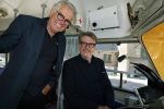 Den Haag 2 juli 2023
Erik de Zwart en vriiend/collega Paul v d Lugt rijden op een tram in Den haag