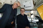 Den Haag 2 juli 2023
Erik de Zwart en vriiend/collega Paul v d Lugt rijden op een tram in Den haag