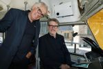 Den Haag 2 juli 2023
Erik de Zwart en vriiend/collega Paul v d Lugt rijden op een tram in Den haag