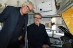 Den Haag 2 juli 2023
Erik de Zwart en vriiend/collega Paul v d Lugt rijden op een tram in Den haag