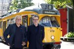 Den Haag 2 juli 2023
Erik de Zwart en vriiend/collega Paul v d Lugt rijden op een tram in Den haag