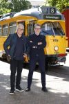 Den Haag 2 juli 2023
Erik de Zwart en vriiend/collega Paul v d Lugt rijden op een tram in Den haag