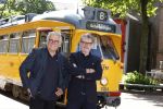 Den Haag 2 juli 2023
Erik de Zwart en vriiend/collega Paul v d Lugt rijden op een tram in Den haag
