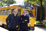 Den Haag 2 juli 2023
Erik de Zwart en vriiend/collega Paul v d Lugt rijden op een tram in Den haag