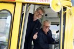 Den Haag 2 juli 2023
Erik de Zwart en vriiend/collega Paul v d Lugt rijden op een tram in Den haag