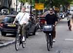 Amsterdam 12 juli 2023
freek bartels en Michael Muyderman op de fiets in het centrum van Amsterdam.