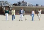 Den haag 30 juni 2023
Fotosessie op het strand Koning Willem Alexander, koningin Maxima en prinses Ariane, Prinses  Amalia en Prinses Alexia poseren tijdens de fotosessie op het strand met hond mambo.