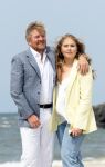 Den haag 30 juni 2023
Fotosessie op het strand Koning Willem Alexander, koningin Maxima en prinses Ariane, Prinses  Amalia en Prinses Alexia poseren tijdens de fotosessie op het strand met hond mambo.