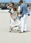 Den haag 30 juni 2023
Fotosessie op het strand Koning Willem Alexander, koningin Maxima en prinses Ariane, Prinses  Amalia en Prinses Alexia poseren tijdens de fotosessie op het strand met hond mambo.