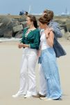 Den haag 30 juni 2023
Fotosessie op het strand Koning Willem Alexander, koningin Maxima en prinses Ariane, Prinses  Amalia en Prinses Alexia poseren tijdens de fotosessie op het strand met hond mambo.