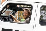 Amsterdam 11 juli 2023
Thomas v d Vlugt in zijn jeep met reclame voor First Energy Gum waarvan Thomas Mede eigenaar is.