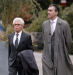 Leusden 6 maart 2018
Crematie Mies Bouwman in crematorium Leusden. Jacques d Ancona met partner Hans Langhout