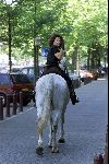 Amsterdam 6 Augustus 199
Mylene de la Haye op een paard in Amsterdam.