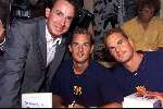 Amsterdam 7 augustus 2000
Uitreiking boek Ronaldde Boer en Frank de Boer 
Ronald en Frank met Marco Borsato
