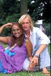 Amsterdam 6 augustus 2001
Patty Brard met haar man Rene