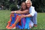 Amsterdam 6 augustus 2001
Patty Brard met haar man Rene