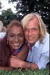 Amsterdam 6 augustus 2001
Patty Brard met haar man Rene Muthert
