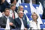 Amsterdam 12 augustus 2001
 PSV- FC Twente 3-2 voor de Johan Cruyffschaal in de Amsterdam Arena.
Rinus Michels met Wil Michels Marc Wotte