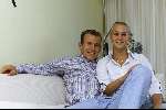 Eindhoven 22 Augustus 2003 Arjen Robben samen met zijn vriendin in zijn nieuw onderkomen in Eindhoven