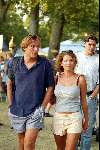 Amsterdam 2 augustus 2003
Frederique Huydts met vriend op Gay parade