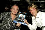 Bloemendaal 31 augustus 2004
Feestje radio Veronica bij strandtent Vroeger.
Adam Curry  en Jeroen v Inkel