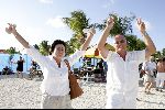 Curacao 13 augustus 2004
Marco Borsato optreden op Mambo Beach.
Peter Tuinman met vrouw Inge