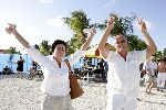 Curacao 13 augustus 2004
Marco Borsato optreden op Mambo Beach.Peter Tuinman met vrouw Inge