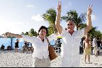 Curacao 13 augustus 2004
Marco Borsato optreden op Mambo Beach. Peter Tuinman met vrouw Inge