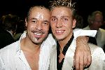 Den Haag 30 augustus 2004
Premiere Passion in schouwburg Den Haag.
Stanley Burlesson met vriend Visscher