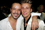 Den Haag 30 augustus 2004
Premiere Passion in schouwburg Den Haag.
Stanley Burlesson met vriend Visscher