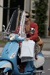 Amsterdam  2 augustus 2005
Danielle Overgaag op nieuwe vespa scooter