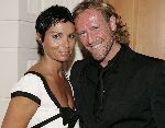 Amsterdam 31 augustus 2005
Presentatie Glamour en Lady card in Amstel hotel.
Dyanne Beekman met ex vriend Alex