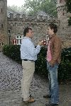St. Oedenrode, 23 Augustus 2005
Pieter v d Hoogenband enkele uren voordat hij ging trouwen met
Minouche v d Hoogenband wordt hier geintervieuwd door Edwin Bredius