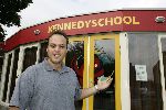 Fijnaart 23 augustus 2005
Christiaan Bauer voor het eerst naar school met broer Jan en Frans Bauer en Mariska Bauer