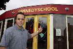 Fijnaart 23 augustus 2005
Christiaan Bauer voor het eerst naar school met broer Jan en Frans Bauer en Mariska. Frans voor zijn vroegere school