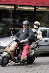 Amsterdam 24 augustus 2005
Henk Schiffmacher met zijn vrouw Louise op vespa scooter