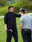 Amsterdam 19 augustus 2005
Wim v Hanegem golfen op houtrak. 
de kromme op golfschoen