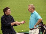 Amsterdam 19 augustus 2005
Wim v Hanegem golfen op houtrak. 
de kromme op golfschoen