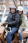 Amsterdam 3 december 2012
Menno Kohler met vriendin en hond op vespa scooter in de sneeuw.
Peter Smulders bv