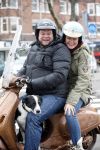 Amsterdam 3 december 2012
Menno Kohler met vriendin en hond op vespa scooter in de sneeuw.
Peter Smulders bv