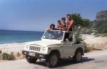 Samos (Griekenland) 17 Juli 1986
Rob de Nijs en Belinda Meuldijk met hun kinderen op het eiland Samos
Foto Peter Smulders BV