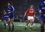 Eindhoven,1 maart 1989 Soren Lerby  tijdens PSV-Real Madris
Foto Peter Smulders Bv