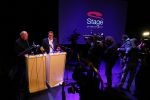 Amsterdam 17 december 2014
Joop v d Ende en Albert Verlinde maken bekend op persconferentie in gebouw van Stage holding dat ze samen gaan werken.