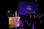 Amsterdam 17 december 2014
Joop v d Ende en Albert Verlinde maken bekend op persconferentie in gebouw van Stage holding dat ze samen gaan werken.
