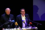 Amsterdam 17 december 2014Joop v d Ende en Albert Verlinde maken bekend op persconferentie in gebouw van Stage holding dat ze samen gaan werken.