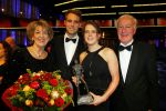 Amsterdam 16 december 2014
Sportman van het jaar verkiezing in de RAI.
Ireen Wust met vriend en ouders