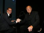 Amsterdam 17 december 2014
Joop v d Ende en Albert Verlinde maken bekend op persconferentie in gebouw van Stage holding dat ze samen gaan werken.