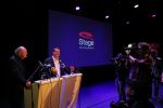 Amsterdam 17 december 2014
Joop v d Ende en Albert Verlinde maken bekend op persconferentie in gebouw van Stage holding dat ze samen gaan werken.