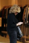 Amsterdam 13 november 2015 
Connie Breukhoven bellend op straat.