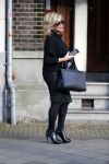 Amsterdam 13 november 2015 
Connie Breukhoven bellend op straat.
